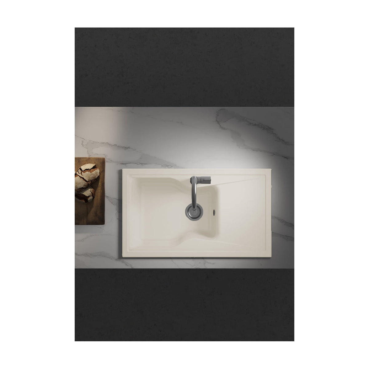 Fregadero Poalgi City 321 Roc Stone®, Pergamon brillo con escurridor