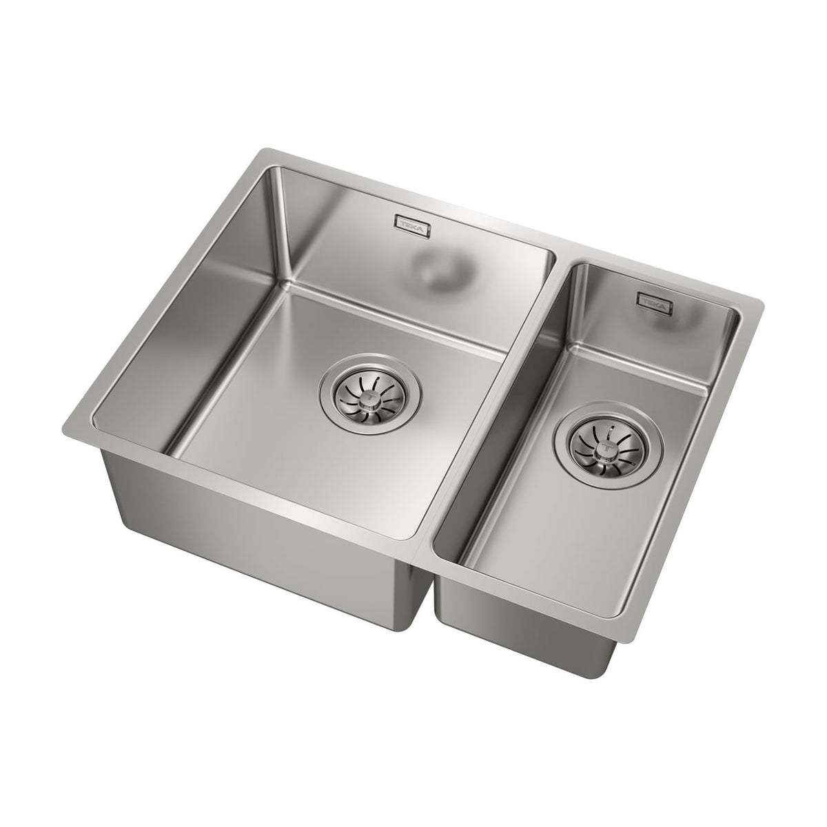 Fregadero Teka Be Linea RS15 2C 580, dos cubetas bajo encimera en inox