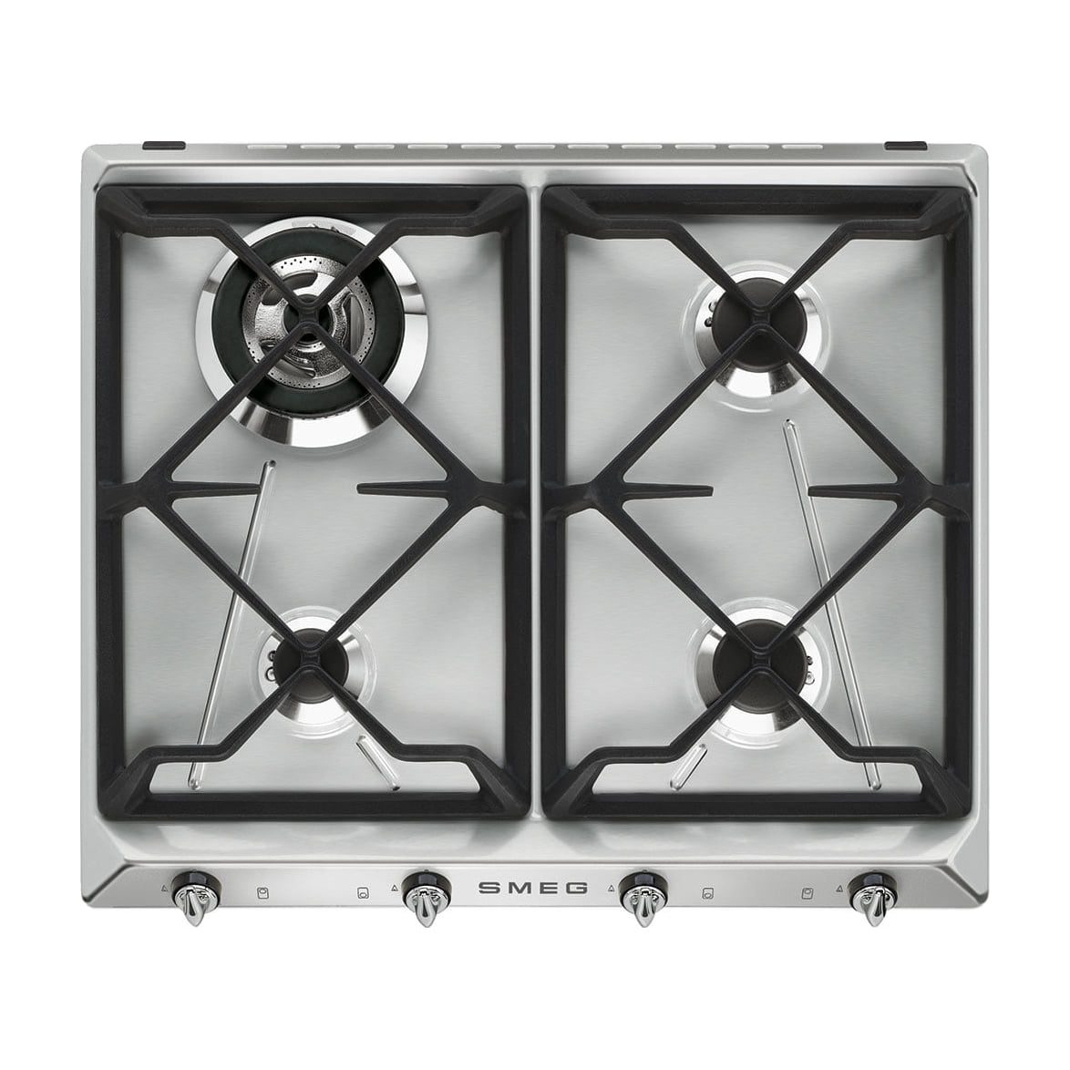 Placa de gas Smeg SR964XGH de 4 zonas, acero inoxidable