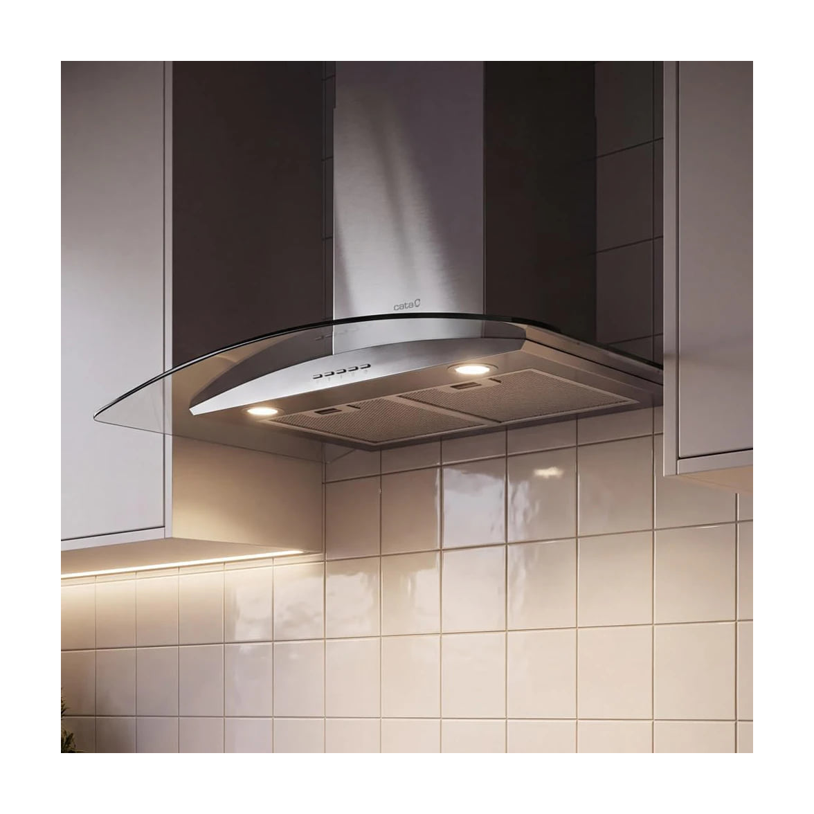 Campana decorativa CATA Gamma 7010 GX de 70 cm, inox y cristal