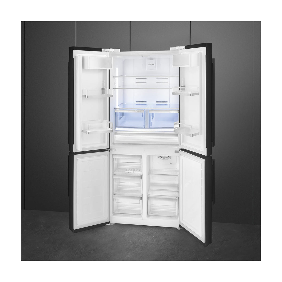 Frigorífico americano Smeg FQ60NDE de 4 puertas, Total No Frost, negro