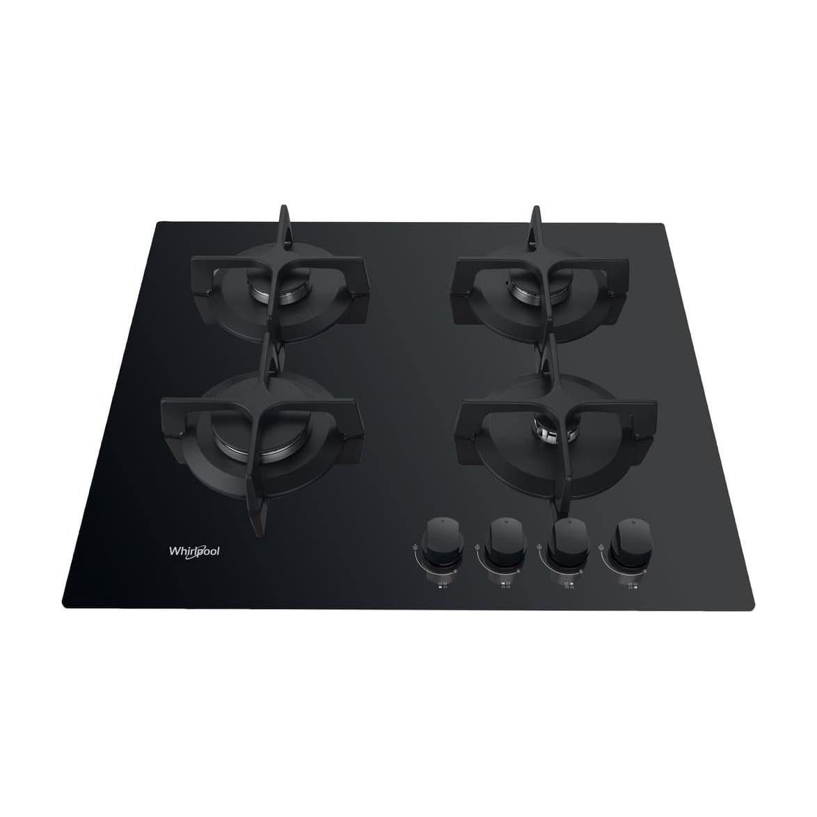 Placa de gas Whirlpool GOB 616/NB de 4 fuegos en cristal negro