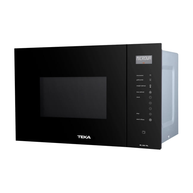 Microondas integrable Teka ML 825 TFL BK con grill, 25 l y cristal negro