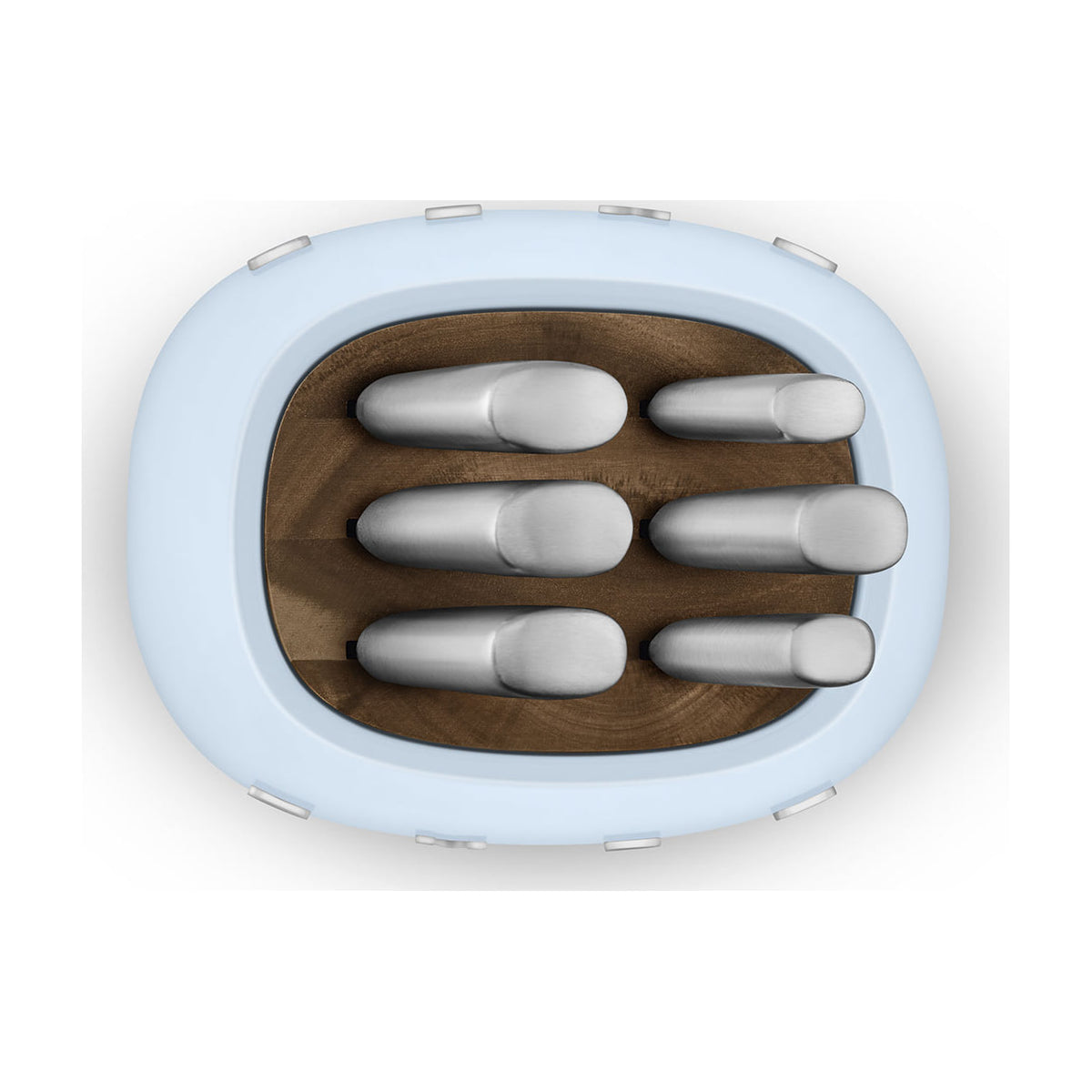 Bloque de cuchillos Smeg KBSF02PB con 6 cuchillos, azul pastel