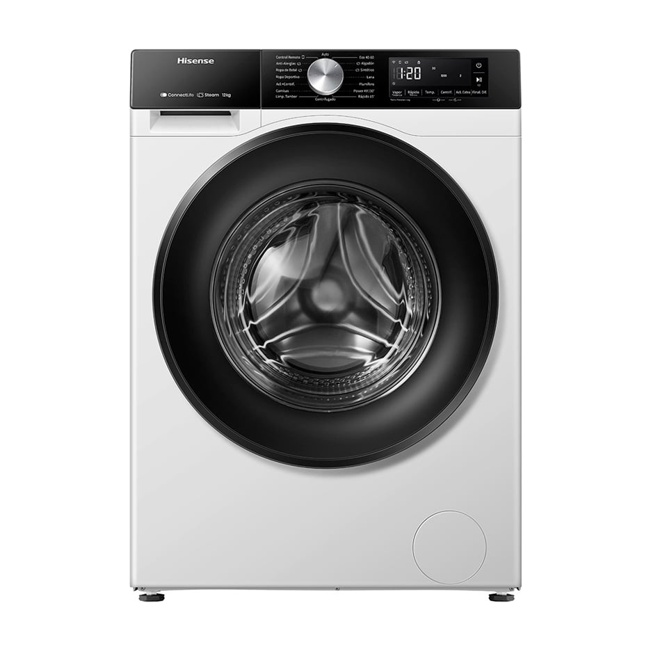 Lavadora Hisense WF3S1243BW3 de 12 kg y 1400 rpm