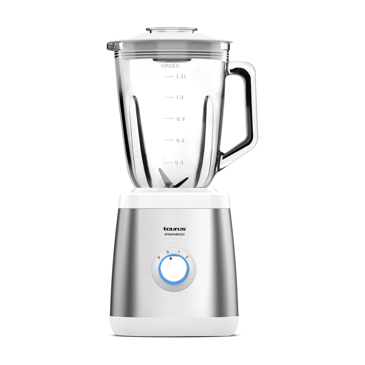 Batidora de vaso Taurus Optima Pure 1500, 1500 W y jarra de cristal de 1,5 l