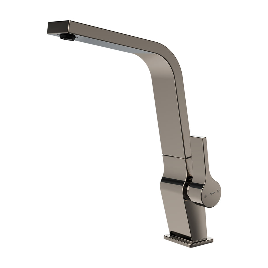 Grifo de cocina Teka ICC 915 Titanium con caño alto giratorio y acabado PVD