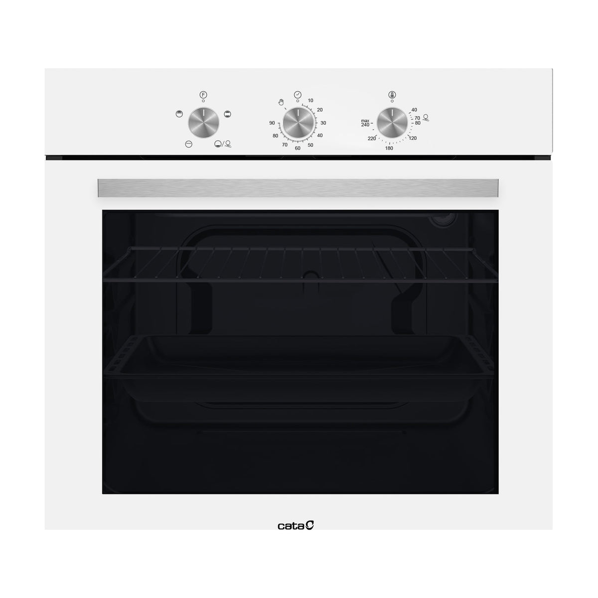 Horno convencional Cata SES 6204 WH, 66 litros y cristal blanco