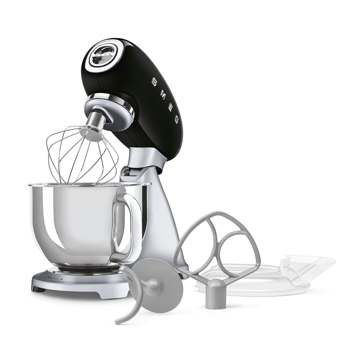 Batidora amasadora Smeg SMF04BLEU negra, 800 W y bol de 4,8 l