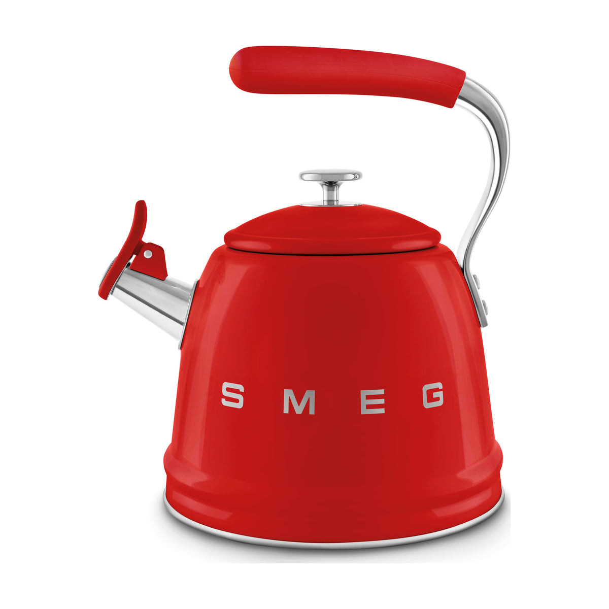 Hervidor silbante Smeg WKF01RD de 2,3 l, rojo y apto para inducción