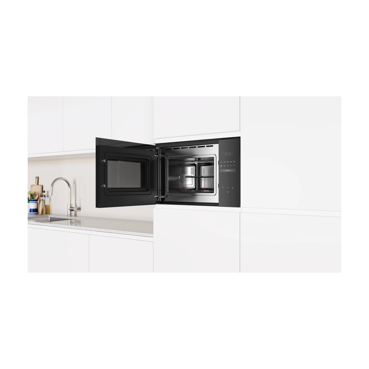 Microondas integrable Balay 3CG5175N2 de 25 l con grill, cristal negro