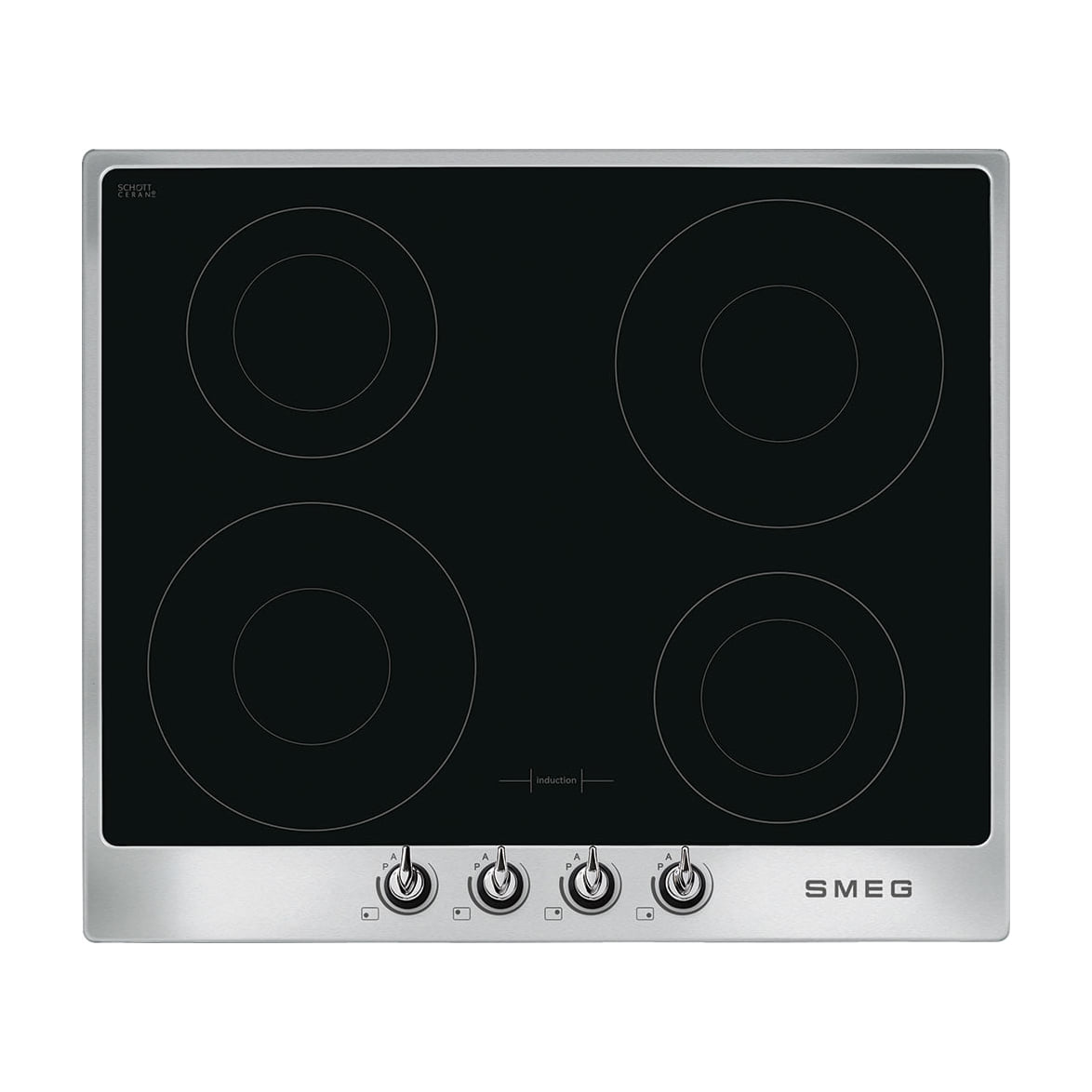Placa de inducción Smeg SI964XM de 60 cm, 4 zonas y mandos frontales