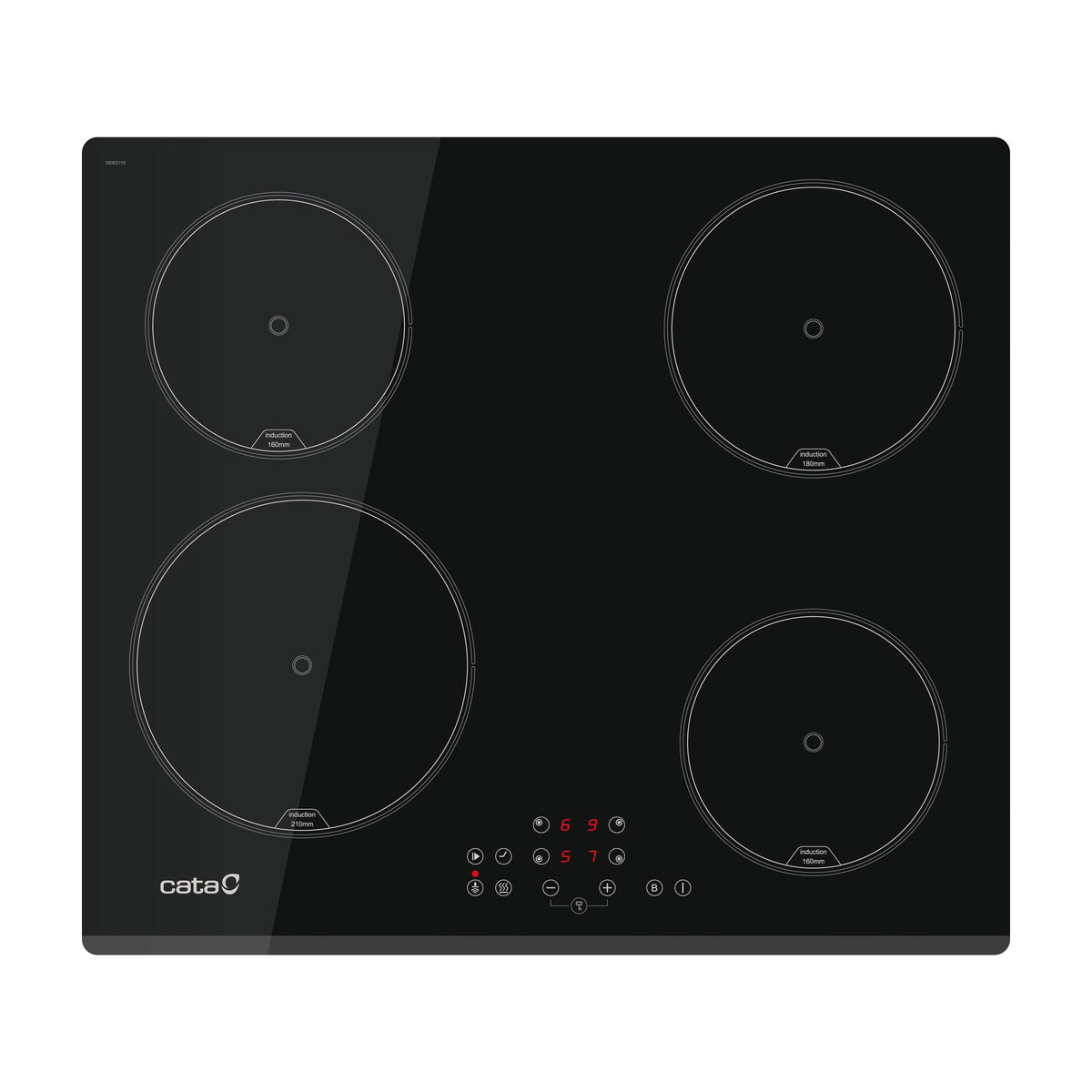 Placa de inducción Cata IB 6324E2 BK de 4 zonas y 59 cm