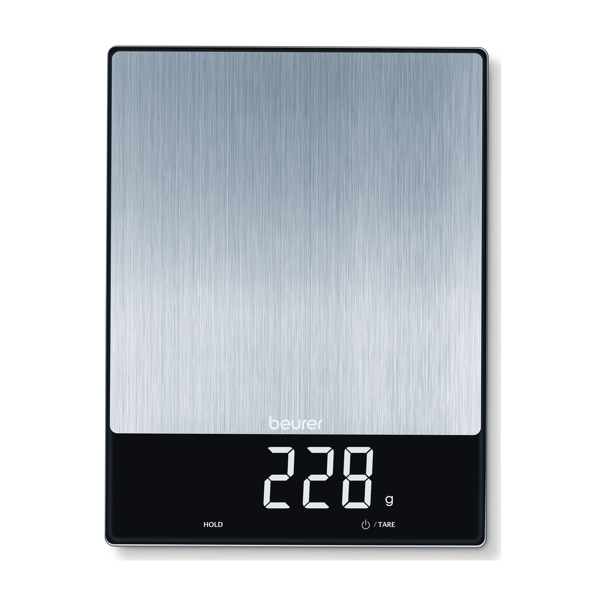 Báscula de cocina Beurer KS 34 XL Stainless Steel, 15 kg y pantalla Magic-LED