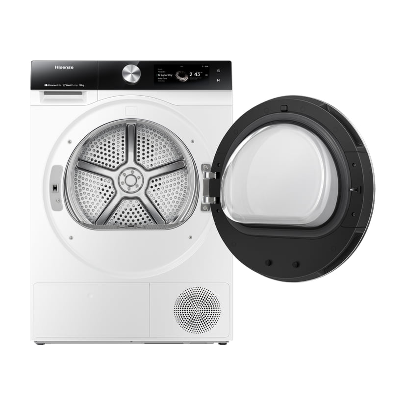 Secadora Hisense DH7S107BW de bomba de calor, 10 kg y Wi-Fi
