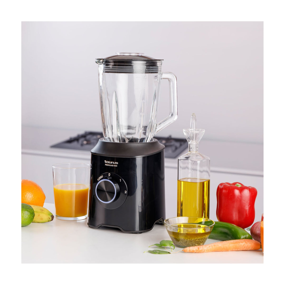 Batidora de vaso Taurus Prior Glass 1500, 1500 W y jarra de cristal de 1,8 l