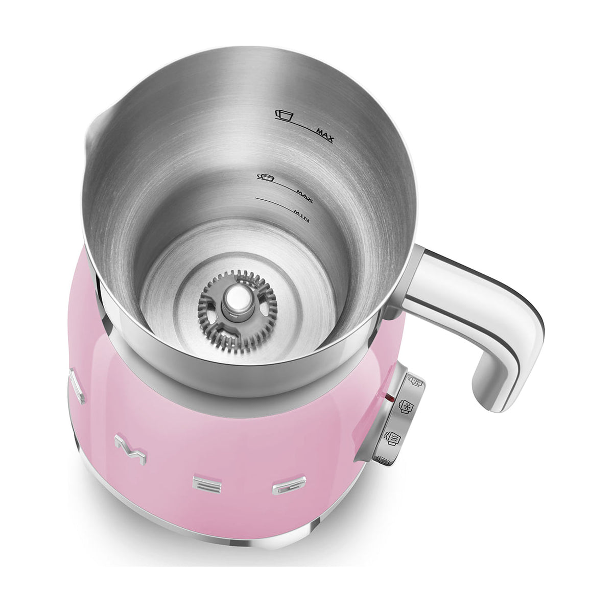 Espumador de leche Smeg MFF11PKEU por inducción, 6 programas, rosa