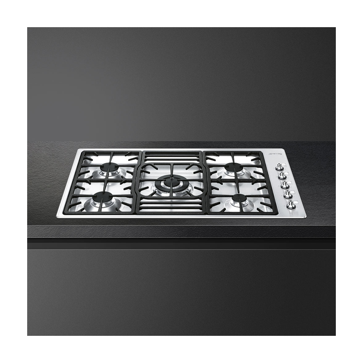 Placa de gas Smeg PGF95-4 de 90 cm, 5 zonas y acabado inox