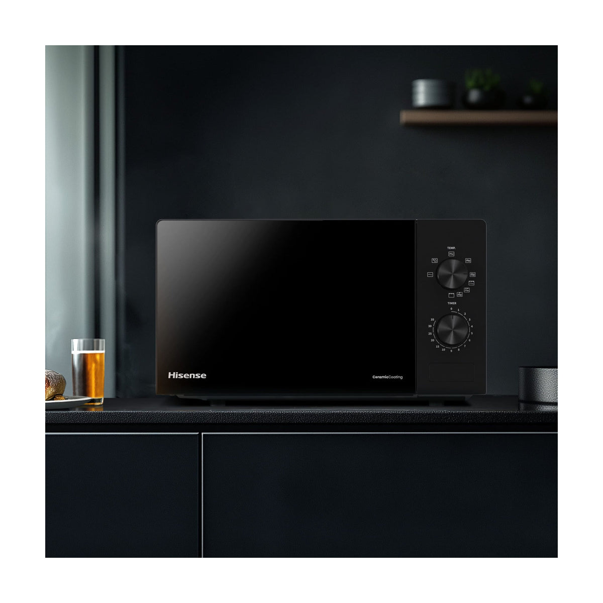 Microondas Hisense H20MOBP1G con grill, 20 l, negro
