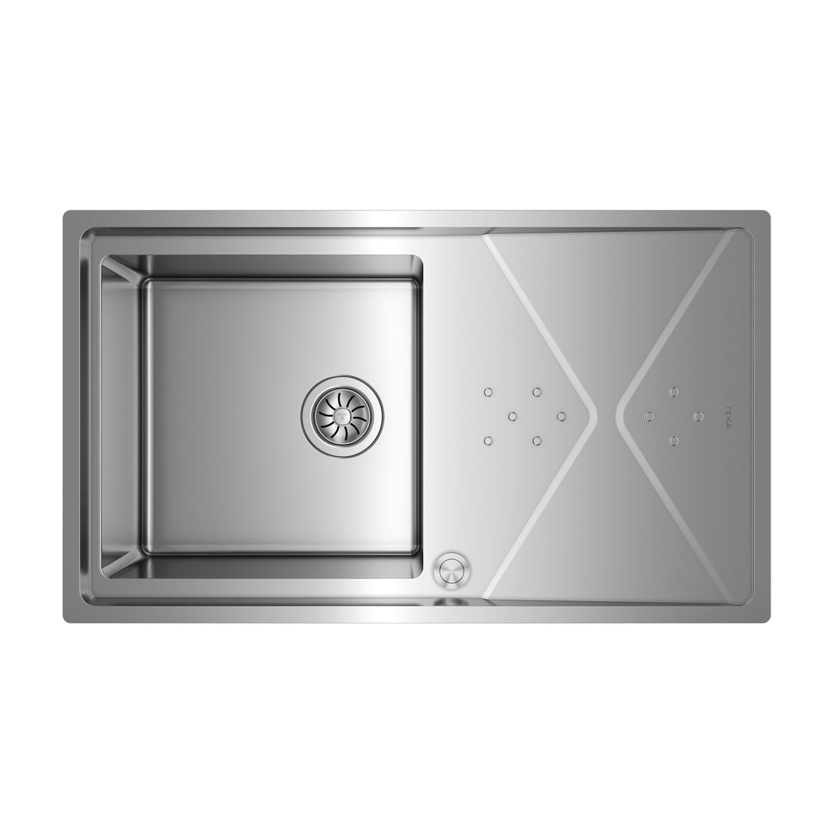 Fregadero Teka Brooklyn 50 M-XP 1C 1E, inox y escurridor reversible