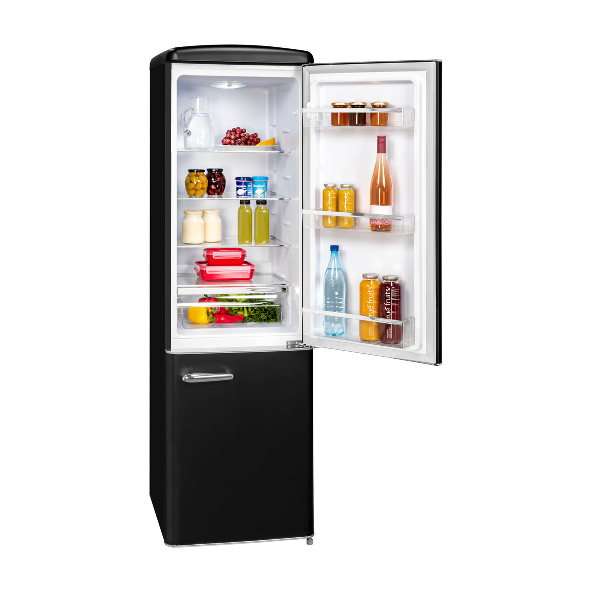 Frigorífico combi Exquisit RKGC250-70-H-160E de 244 l en negro mate