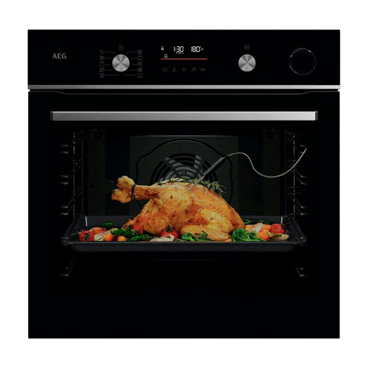 Horno de vapor AEG OR6PB51WSB de 72 litros con limpieza pirolítica y Wi-Fi