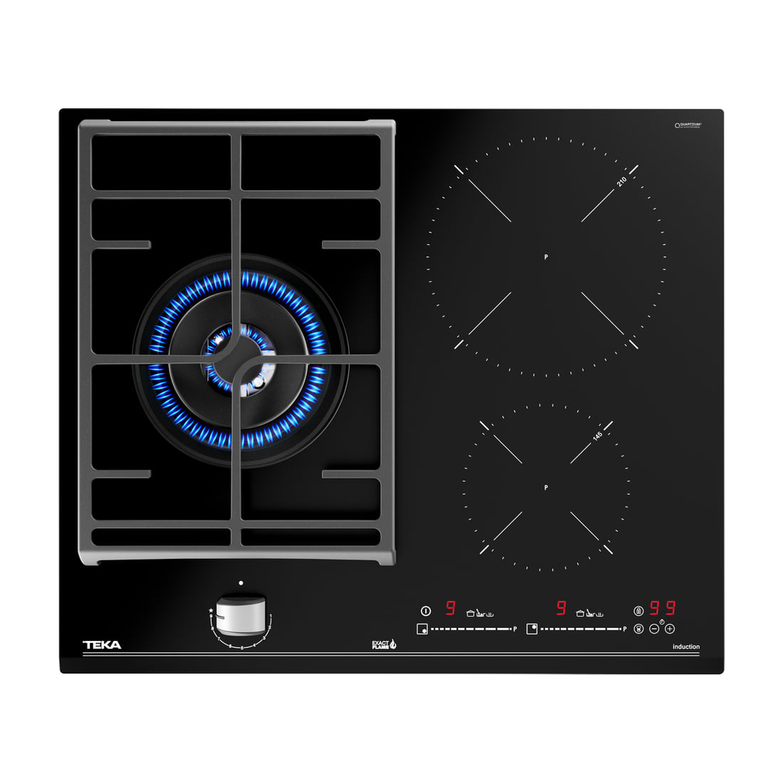 Placa mixta Teka JZC 63312 ABN de gas e inducción, 3 zonas, 60 cm