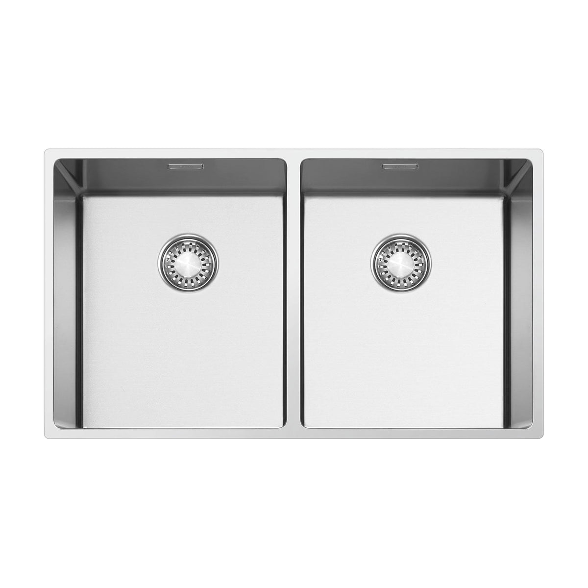 Fregadero Smeg VR12S3434 de acero inoxidable, 2 cubetas y 74 cm