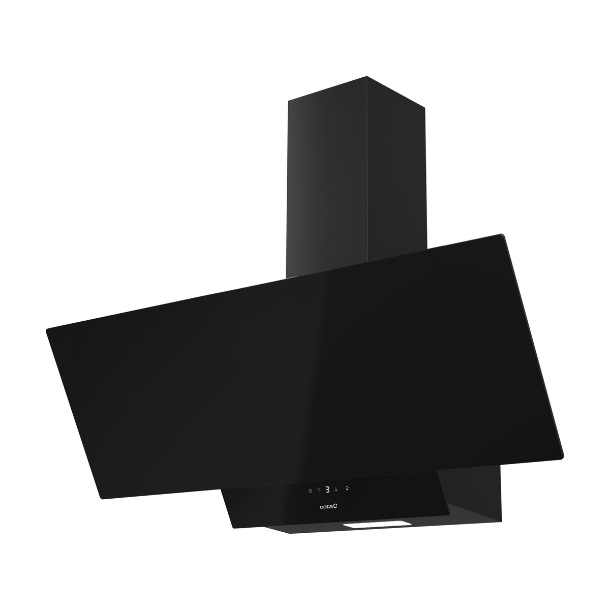 Campana decorativa CATA Juno 9000 GBK de 90 cm en cristal negro