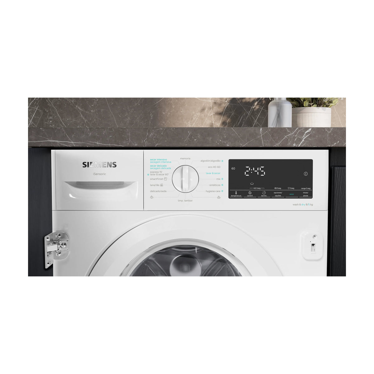 Lavasecadora Siemens WK14D490ES integrable, 8/5 kg y 1400 rpm