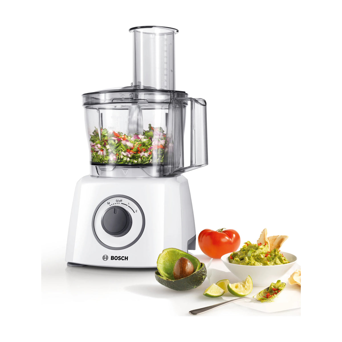 Procesador de alimentos Bosch MCM3100W, 800 W y bol de 2,3 l