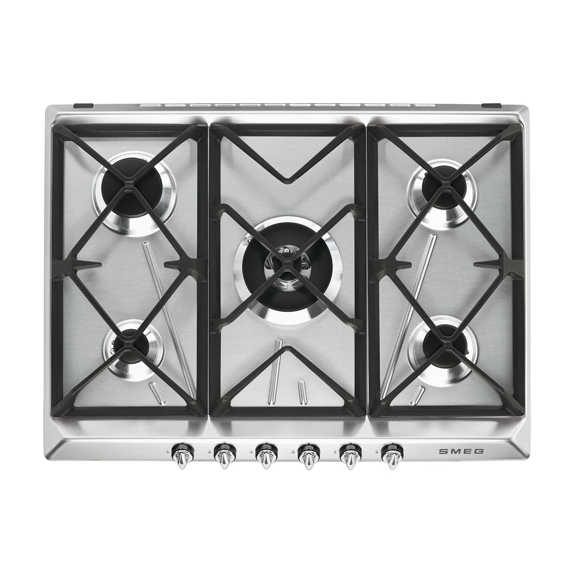Placa de gas Smeg SR975XGH de 5 zonas, acero inoxidable