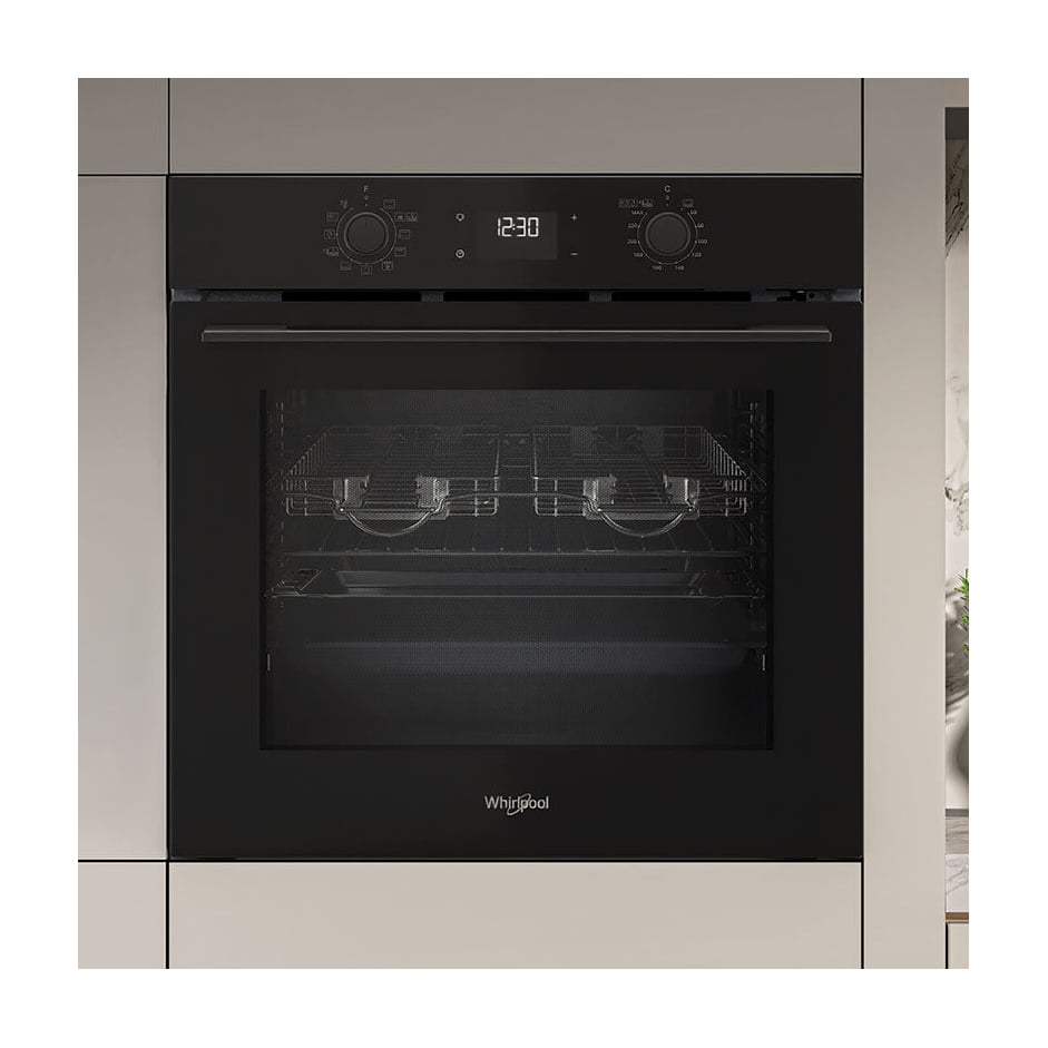 Horno multifunción Whirlpool OMSK58RU1SAB de 71 l con pirólisis y Steam+