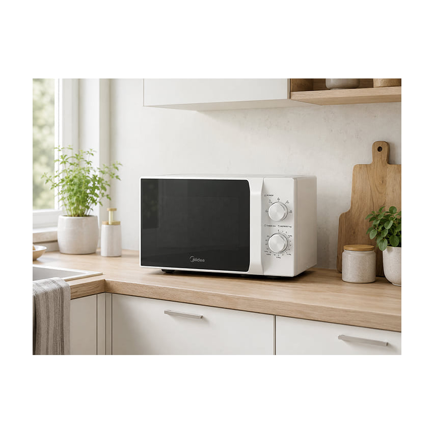 Microondas Midea MM20CF2E de 20 l y 700 W, blanco
