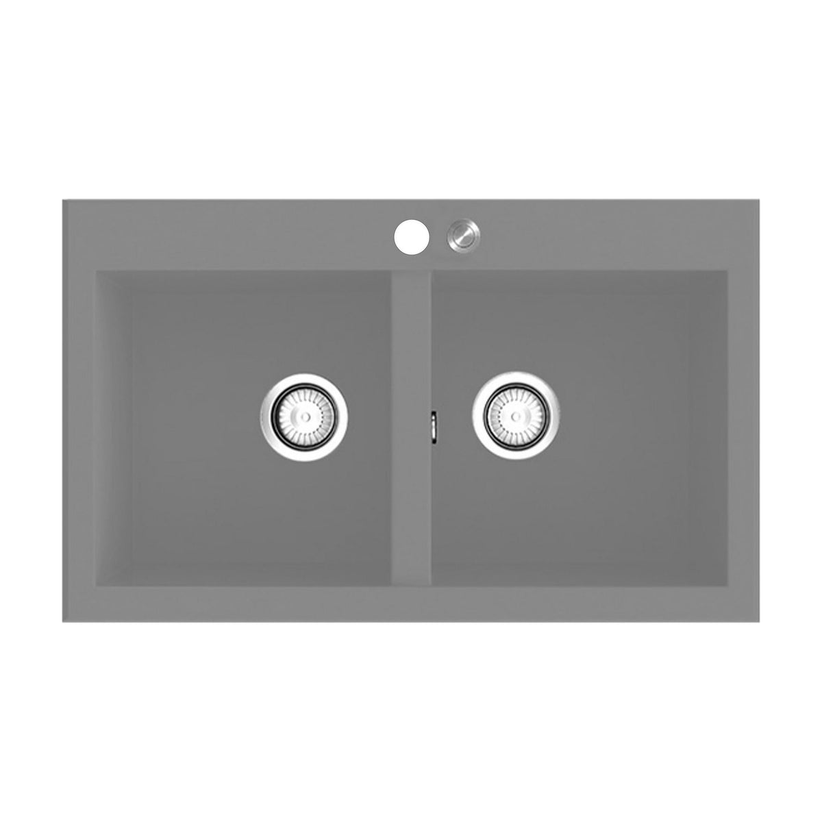 Fregadero Poalgi Shira 506 de dos cubetas, gris Concret brillo