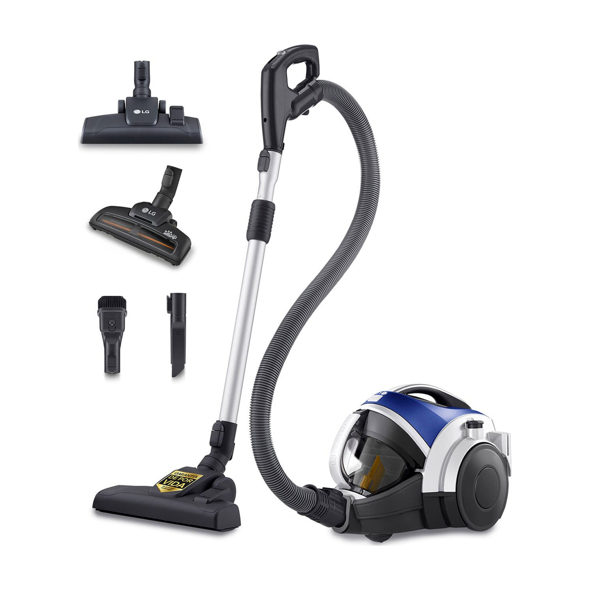 Aspirador trineo LG VK8506NHAC sin bolsa, 650 W y sistema Kompressor