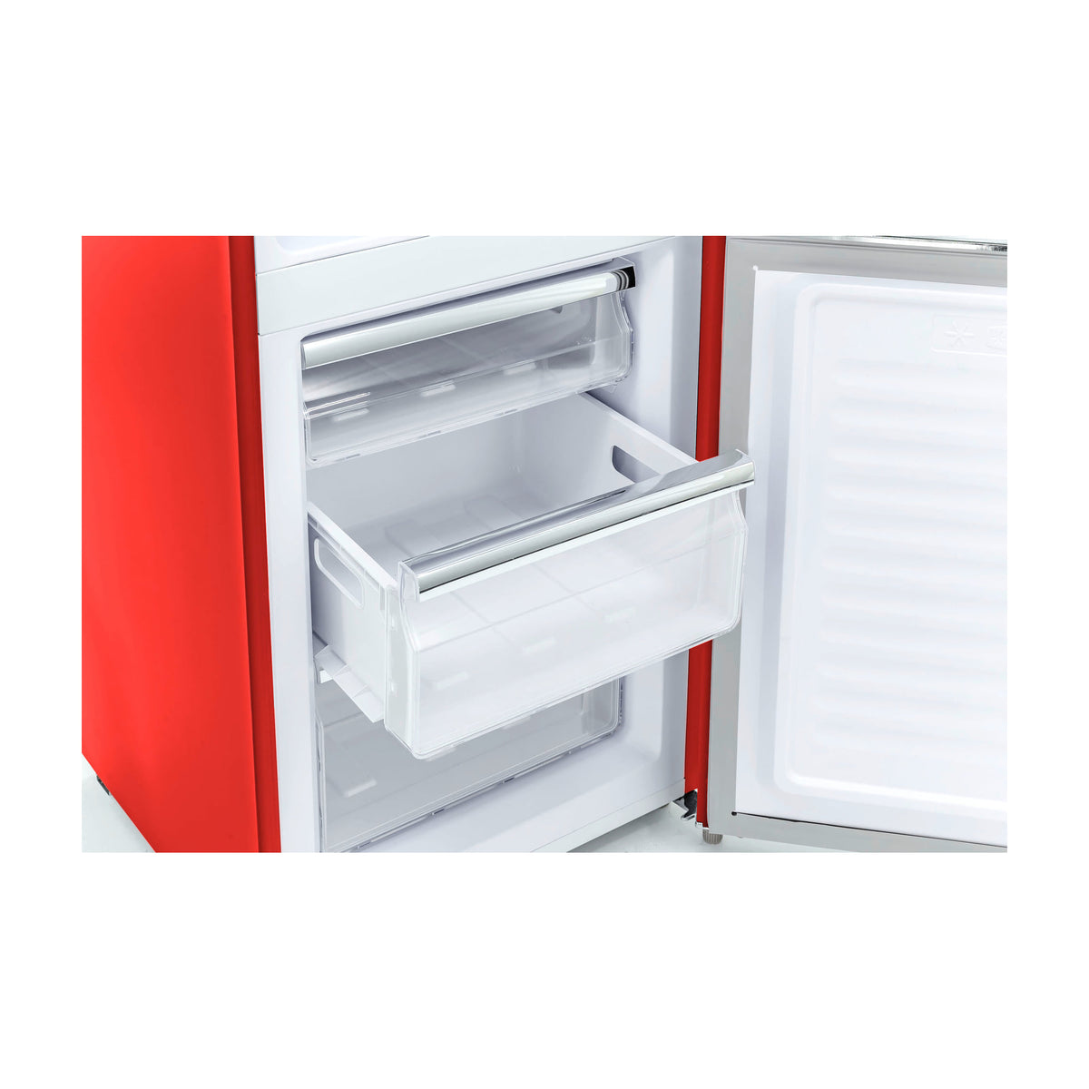 Frigorífico combi Exquisit RKGC250-70-H-160E rot retro rojo, 244 L, clase E