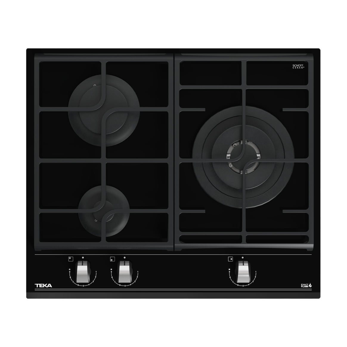 Placa de gas Teka GZC 63310 XBB, 60 cm, butano y ExactFlame