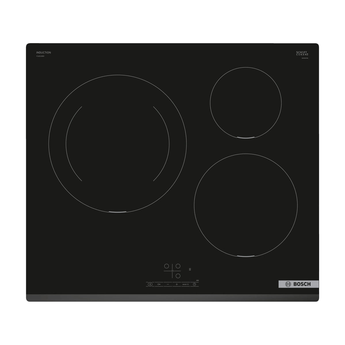 Placa de inducción Bosch PIJ631BB5E de 60 cm y 3 zonas