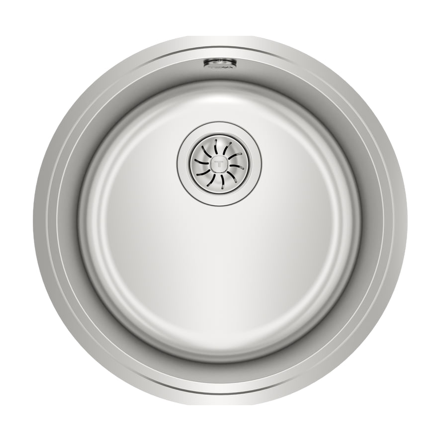 Fregadero Teka BE Ø390 de inox, una cubeta y bajo encimera