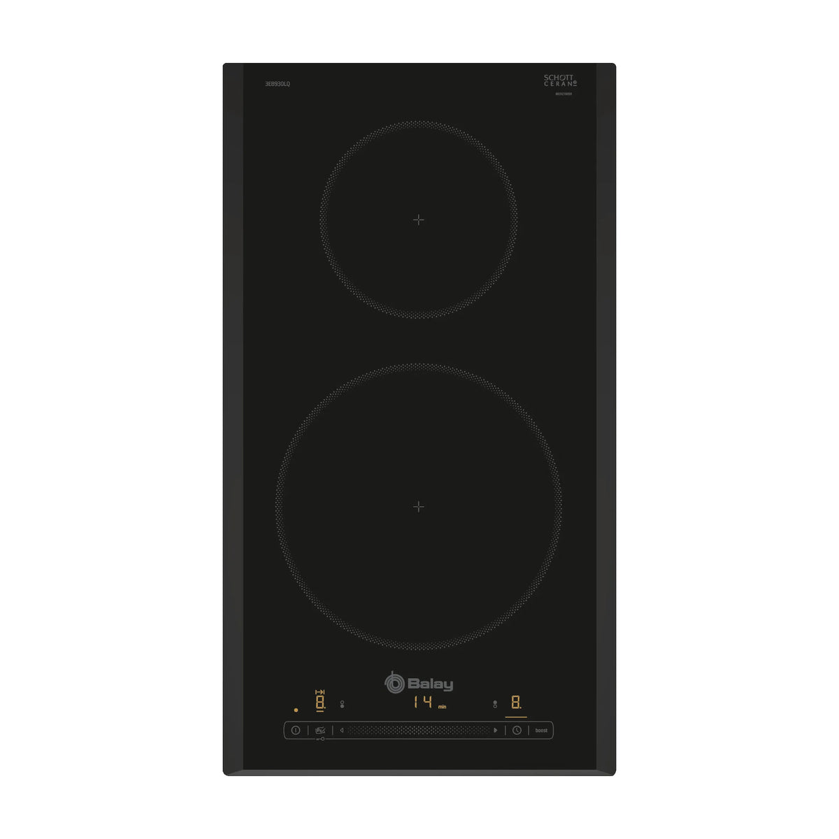Placa de inducción Balay 3EB930LQ, 30 cm, 2 zonas