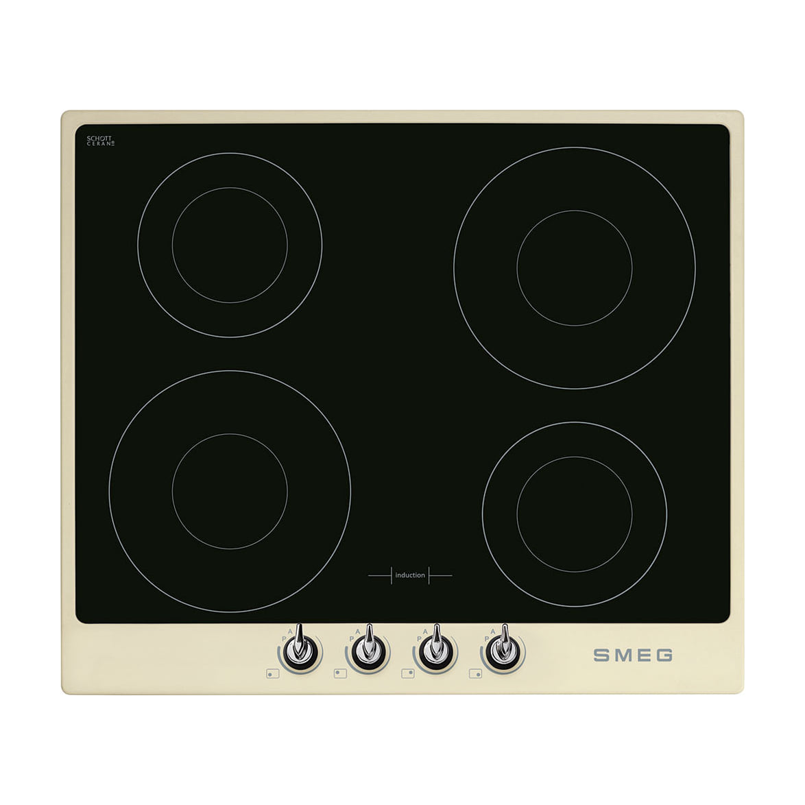 Placa de inducción Smeg SI964PM de 60 cm, 4 zonas y mandos frontales