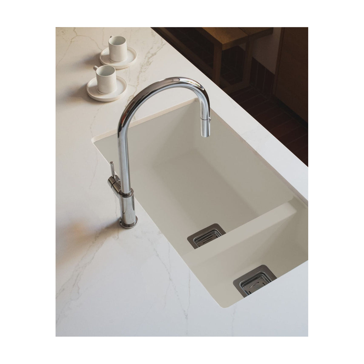 Fregadero Poalgi Zie 70 1½C de granito Hekla, Pumice beige