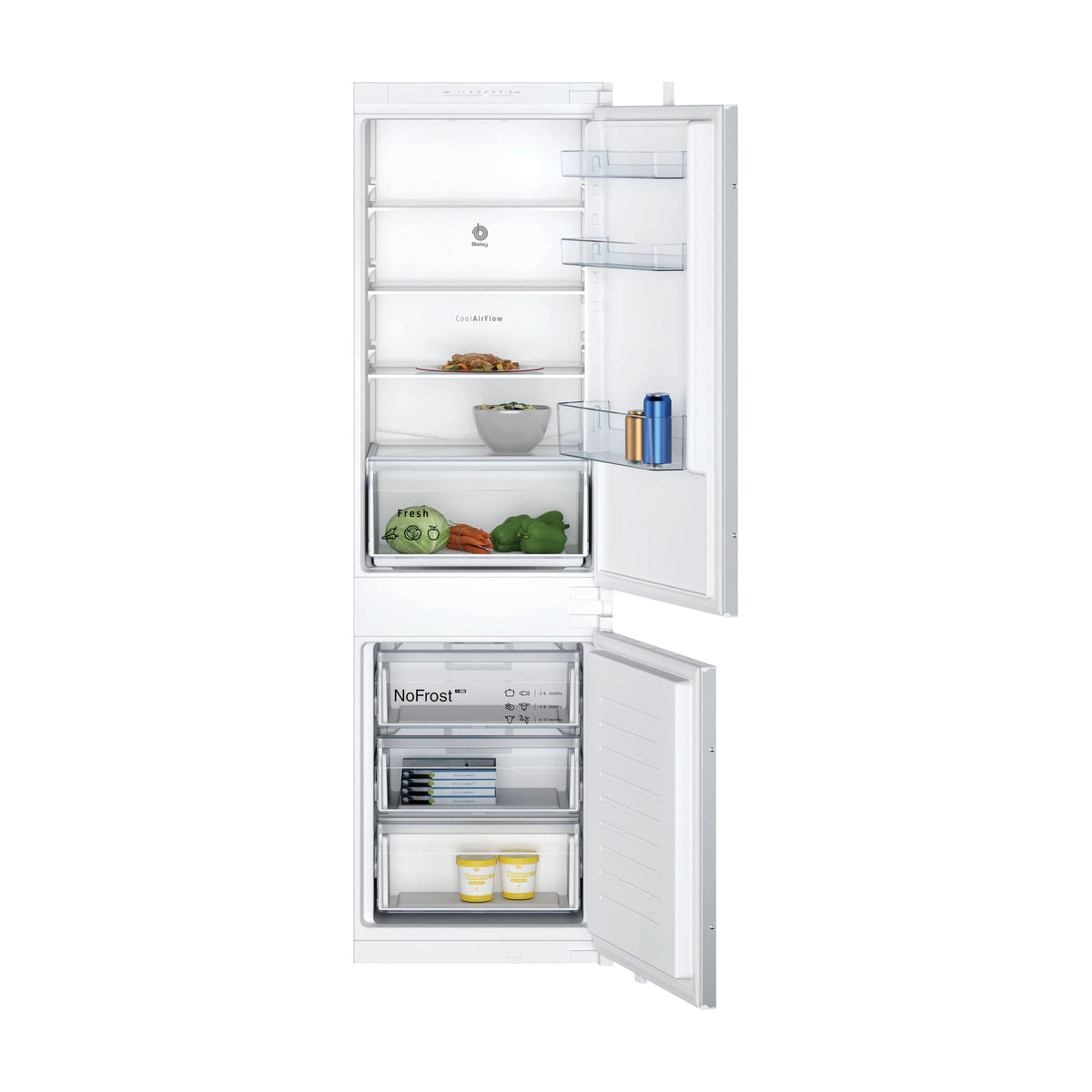 Frigorífico combi integrable Balay 3KIE712F, 260 l y congelador NoFrost