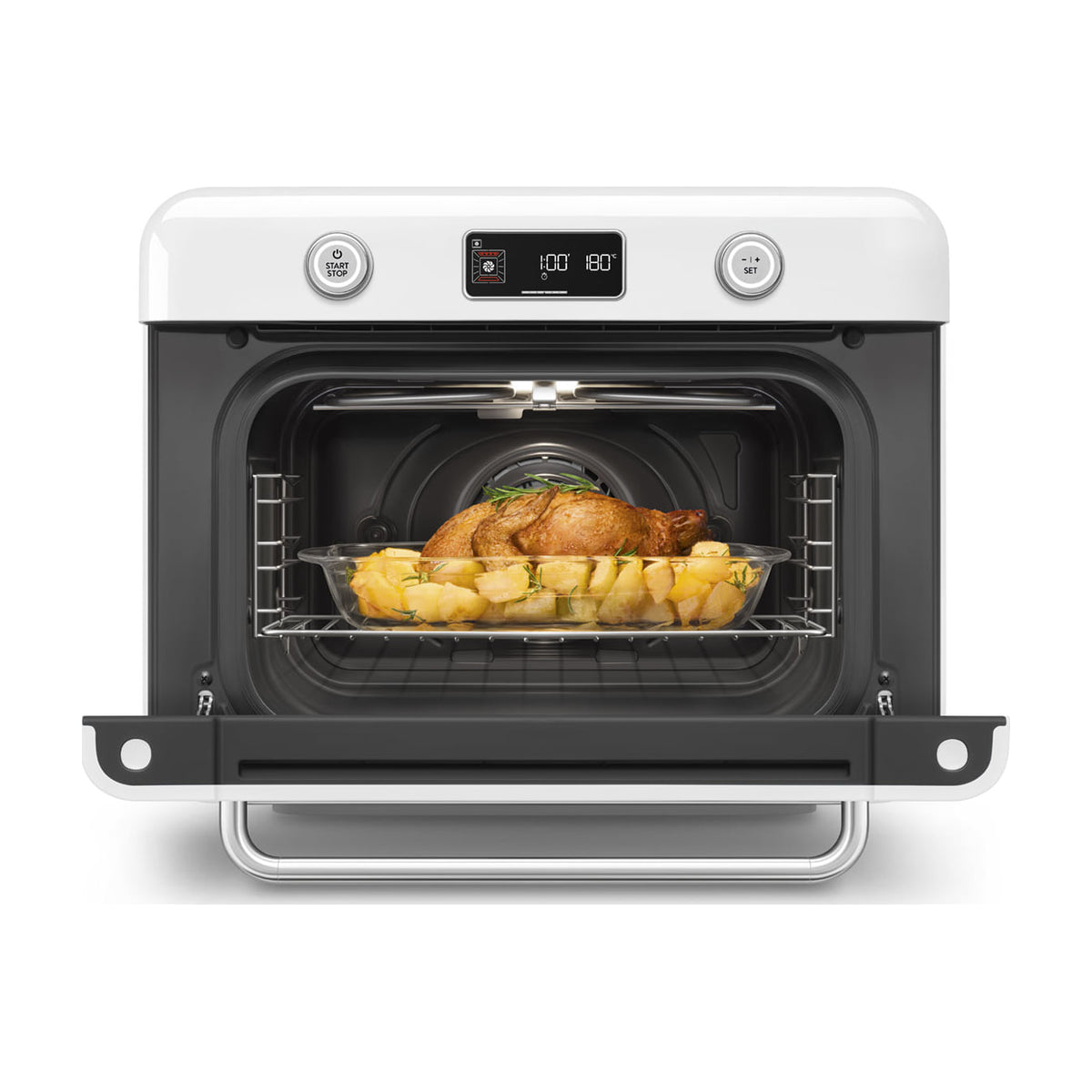 Horno de sobremesa Smeg COF01WHEU con vapor combinado, 30 l, blanco