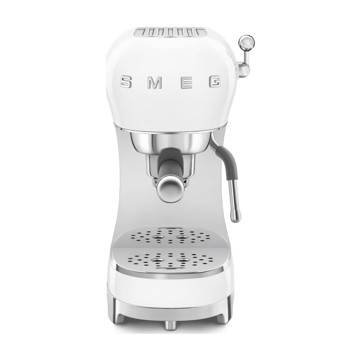Cafetera espresso manual Smeg ECF02WHEU, 15 bar y depósito de 1,1 l, blanca