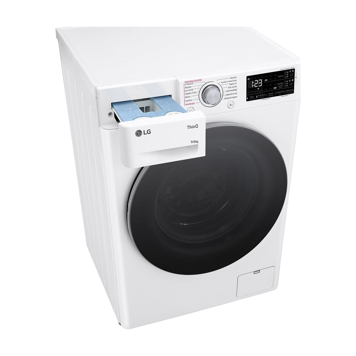 Lavasecadora LG F4DR5509A1W de 9/6 kg con vapor y Wi-Fi