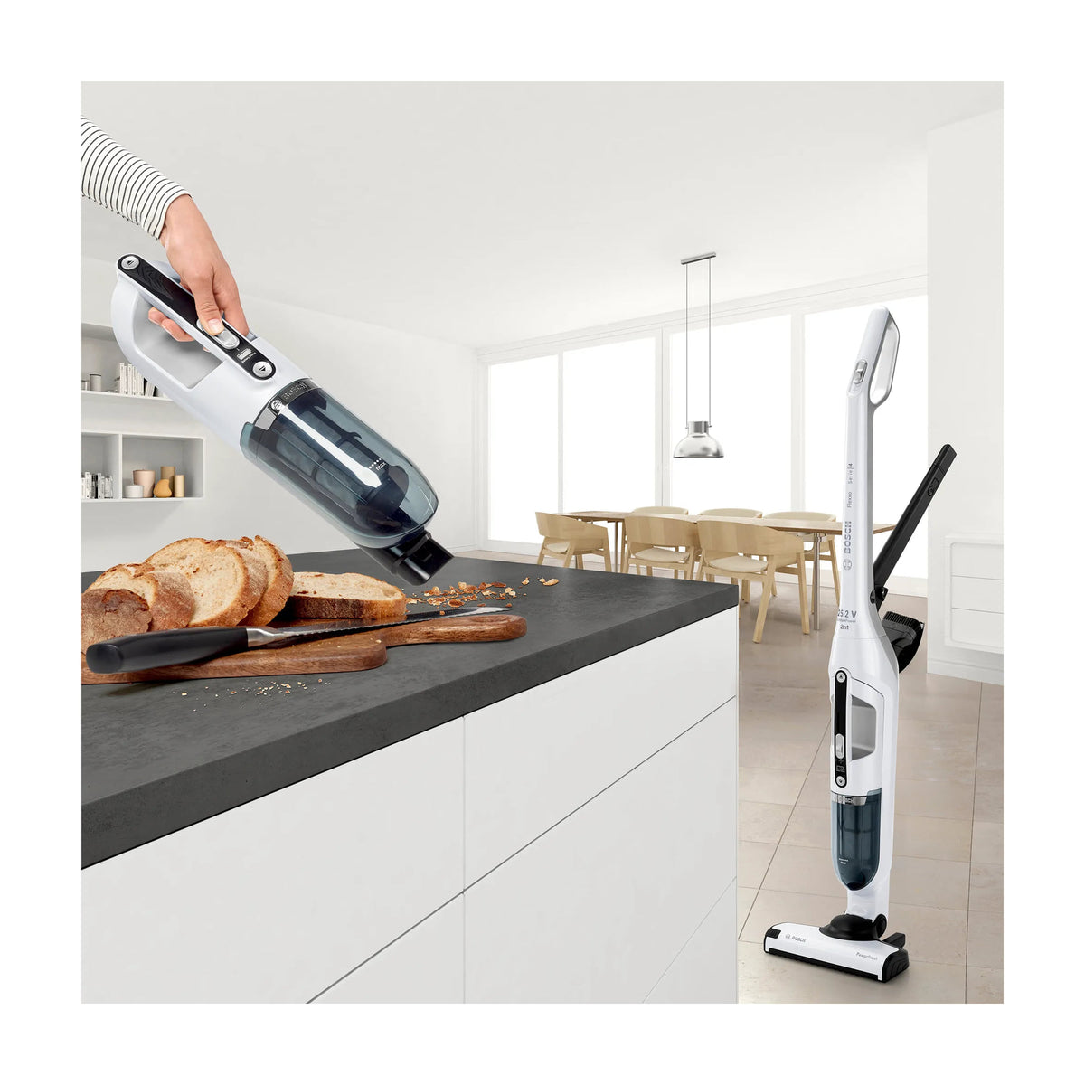 Aspirador escoba Bosch Flexxo BBH32551, 2 en 1 y batería de 25,2 V