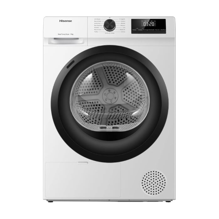 Secadora Hisense DHQE800BW2 con bomba de calor, 8 kg y clase D
