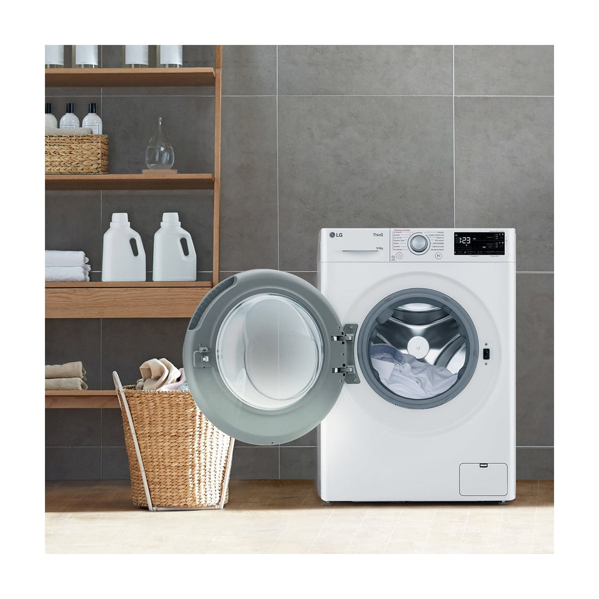 Lavasecadora LG F4DR5509A1W de 9/6 kg con vapor y Wi-Fi